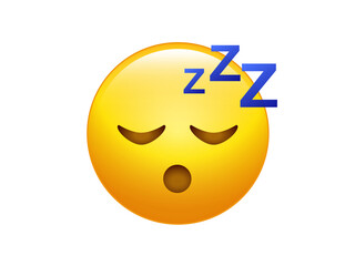 Yellow sleepy face icon with ZZZ symbols