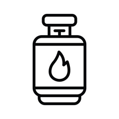 Easy to edit outline style icon showing gas cylinder