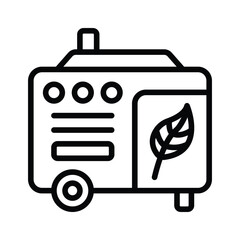 A well designed outline style icon of eco generator