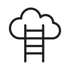 Cloud Stairs Vector Outline Icon. EPS 10 File 