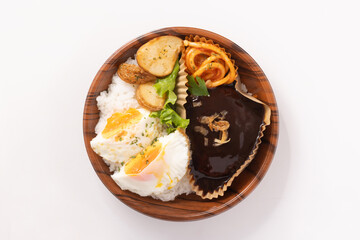 デミグラスハンバーグ　ロコモコ弁当