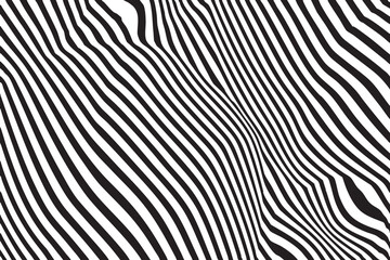 black and white wavy pattern, abstract line art,