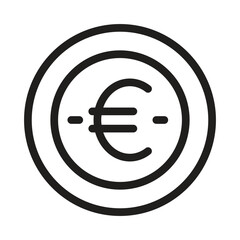 Euro Sign Vector Outline Icon. EPS 10 File 