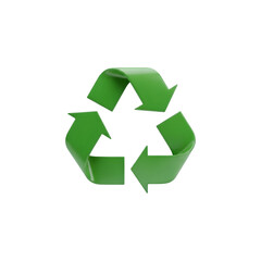 Obraz premium Green 3D Recycling Symbol On Transparent Background environment ecology