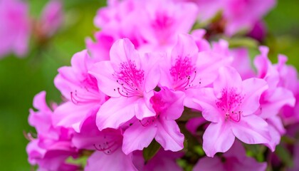 Fototapeta premium Close-up of vibrant pink azalea blossoms (1)