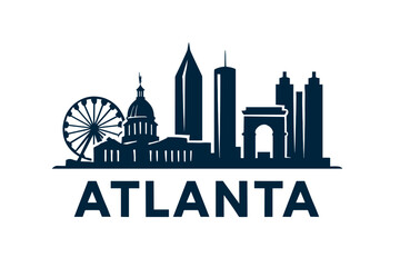 Obraz premium City skyline with iconic buildings and landmarks, Atlanta
