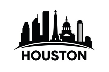 Obraz premium City skyline with iconic buildings and landmarks, Houston