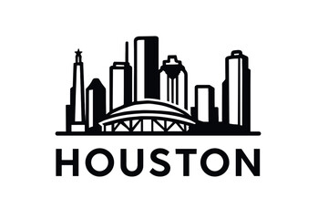 Fototapeta premium City skyline with iconic buildings and landmarks, Houston