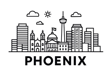 Obraz premium City skyline with iconic buildings and landmarks, Phoenix