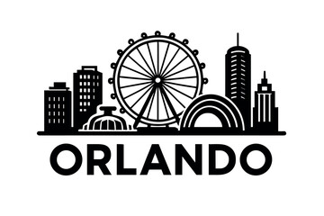 Fototapeta premium City skyline with iconic buildings and landmarks, Orlando