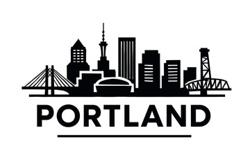 Fototapeta premium City skyline with iconic buildings and landmarks, Portland