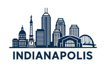 Fototapeta premium City skyline with iconic buildings and landmarks, Indianapolis