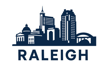 City skyline with iconic buildings and landmarks, Raleigh