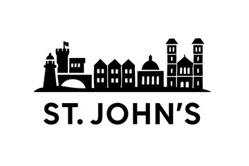 Obraz premium City skyline with iconic buildings and landmarks, St. John's