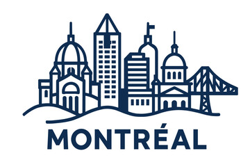 Obraz premium Montreal city skyline with iconic buildings and landmarks