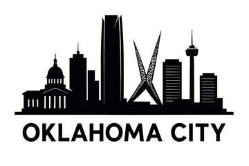 Fototapeta premium Oklahoma City skyline with iconic buildings and landmarks