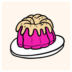 Whimsical Pink Jello Dessert with Cream