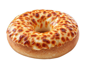 Cheesy bagel, ring-shaped, covered in melted cheese