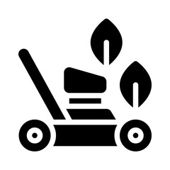 lawn mower glyph icon