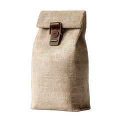 Beige linen bag with brown clasp