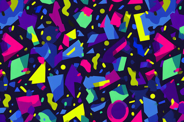 Colorful Abstract Geometric Pattern with Shapes and Textures