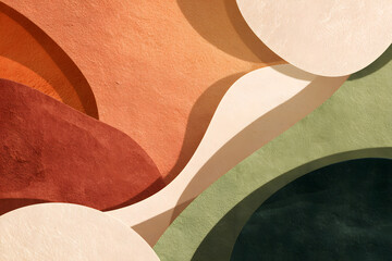Abstract Colorful Textures and Shapes on Wall for Modern Design