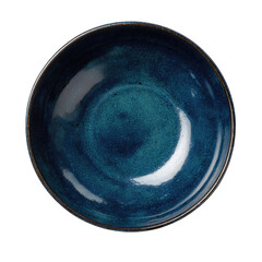 Deep indigo round bowl, glossy finish