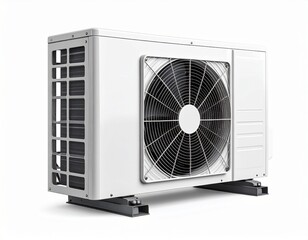 Outdoor Air Conditioning Unit on a White Background