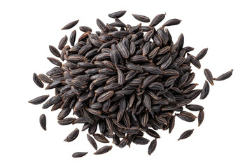 Dark, clustered seeds, close-up view