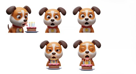 Obraz premium Dog birthday celebration expressions