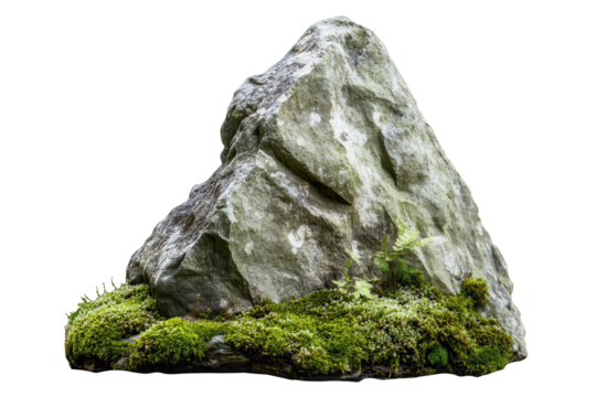 Natural tall rock covered in lush green moss found in a tranquil setting, showcasing the beauty of unspoiled nature during daylight hours