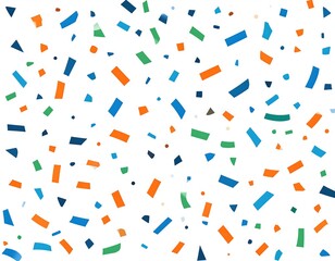 Colorful confetti scattered on white background