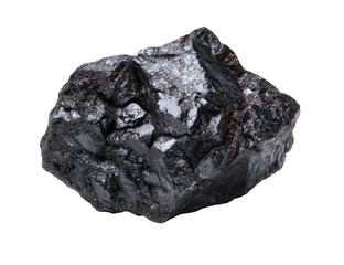 Close-up of a dark, rough chunk of coal