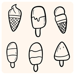 Hand-drawn kitchen utensils set. A doodle collection of cooking and baking items, including pots, pans, and bowls.