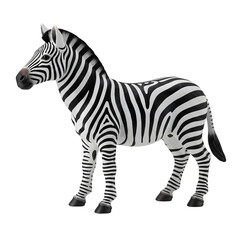 Fototapeta premium Striped Zebra illustration standing profile view isolated on transparent background