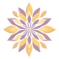 Naklejka premium flowers and leaves Flat folk geometric style transparent background