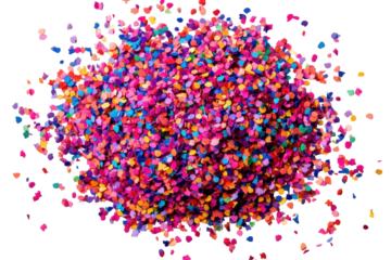 Colorful confetti falling in a vibrant display creating a festive atmosphere during a celebration or event