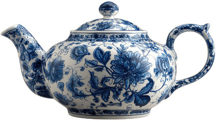 Blue and white floral teapot (1)