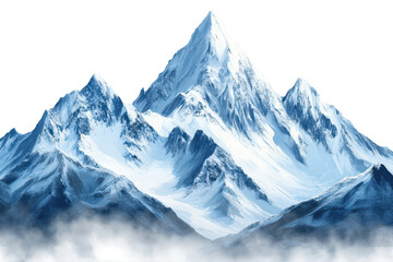 Obraz premium Snowy mountain peak standing tall against a clear backdrop showcases nature's beauty and grandeur in a serene atmosphere