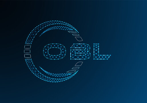 OBL low poly letter logo vector design. OBL lower poly logo design. Low poly logo.