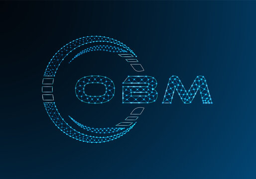 OBM low poly letter logo vector design. OBM lower poly logo design. Low poly logo.
