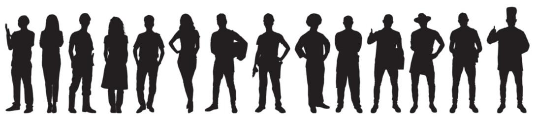 professional people silhouette jobs career different people occupation jobs, career, profession vector