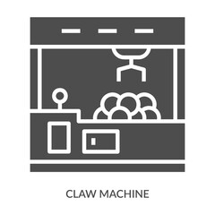 Claw Machine Icon Line Style. Design Vector Illustration