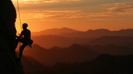 Climber at Sunset
