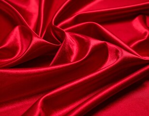 Obraz premium Rich red fabric with deep folds and lustrous sheen