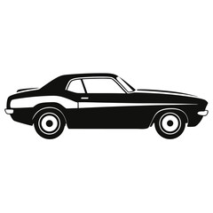 Classic muscle car silhouette side view