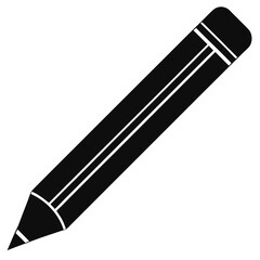 Minimalist black pencil silhouette on white background