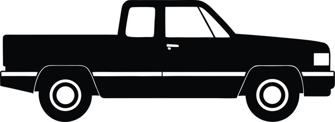 Classic pickup truck silhouette side view