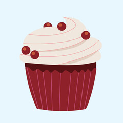 Cupcake simple cartoon vector illustration