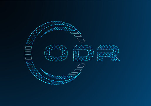 ODR low poly letter logo vector design. ODR lower poly logo design. Low poly logo.